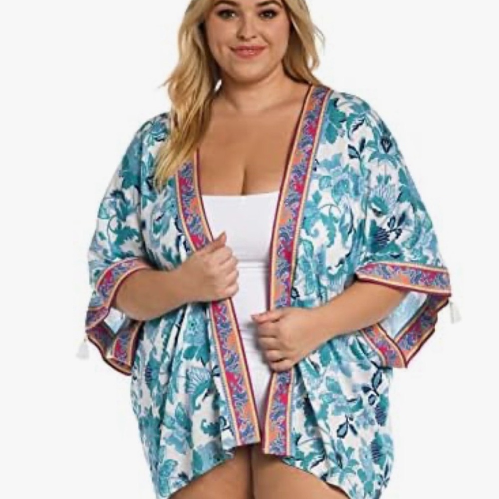 La Blanca Santorini Kimono Beach Dress - Elbow Sleeve One Size